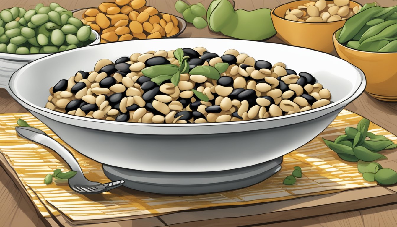 A bowl of black eyed peas replacing lima beans in a recipe