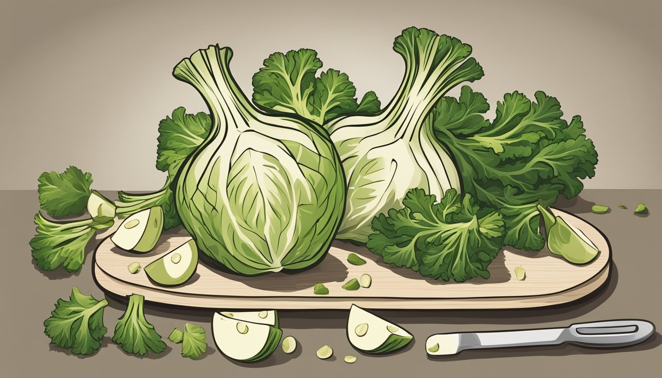 A chef chopping celeriac into small pieces to use as a substitute for celery in a recipe