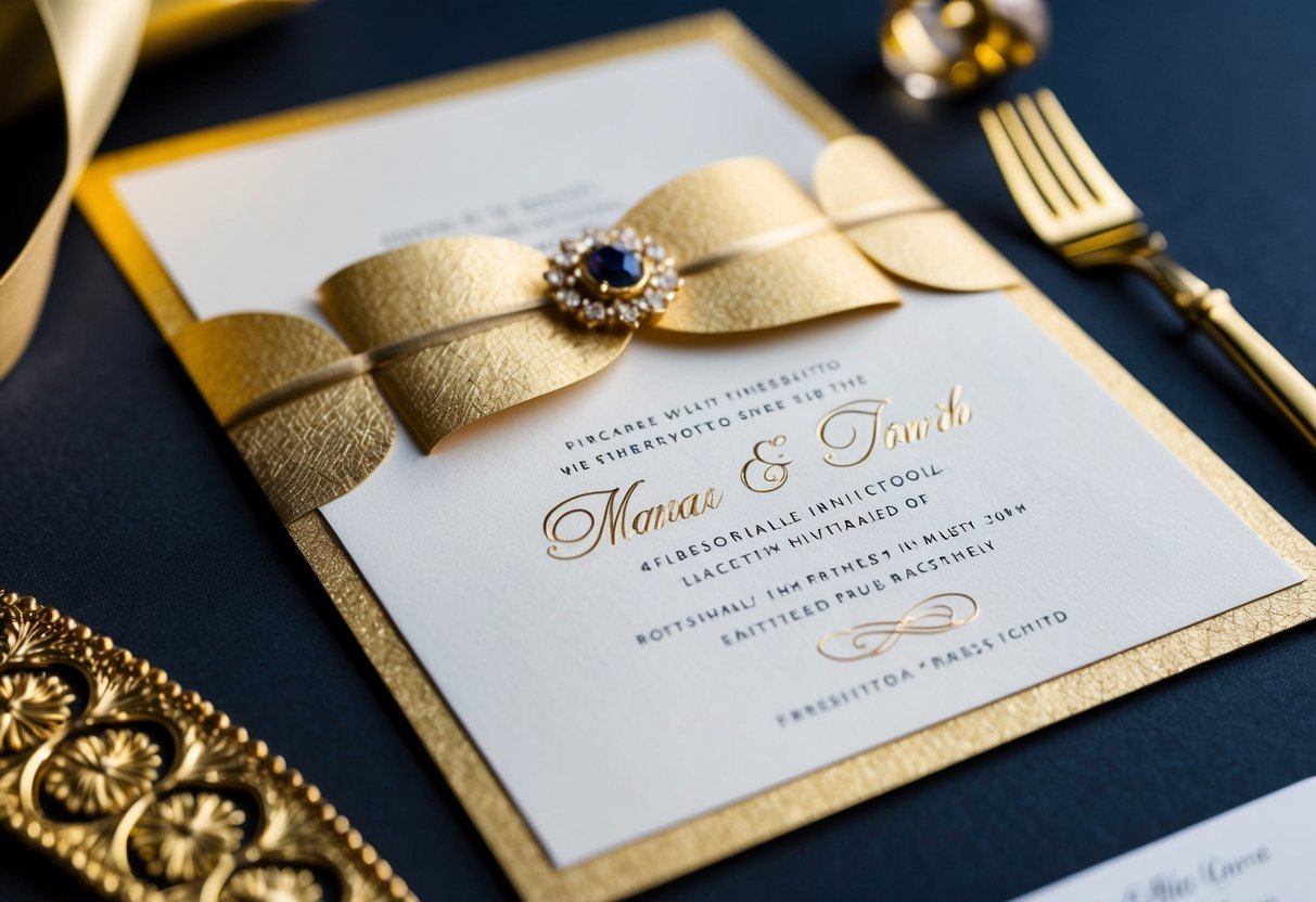 A luxurious invitation with gold foil, embossed details, and high-quality paper