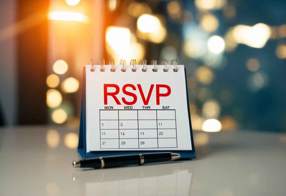 A calendar with a marked deadline date for RSVP
