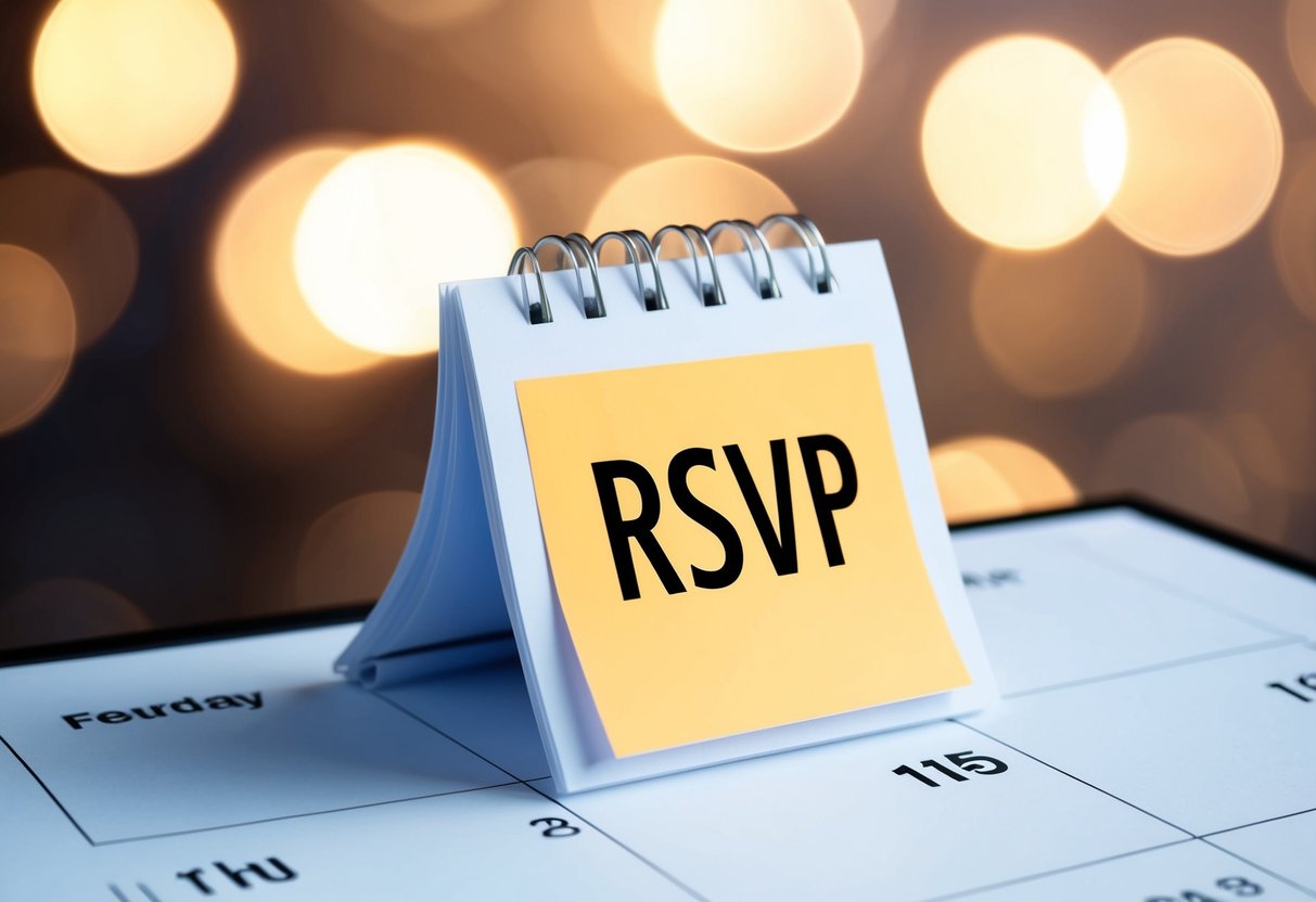 A calendar with a highlighted date and a blank RSVP section