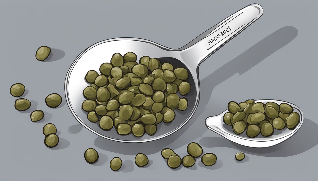 Nonpareil capers in a measuring spoon replacing brined capers in a recipe