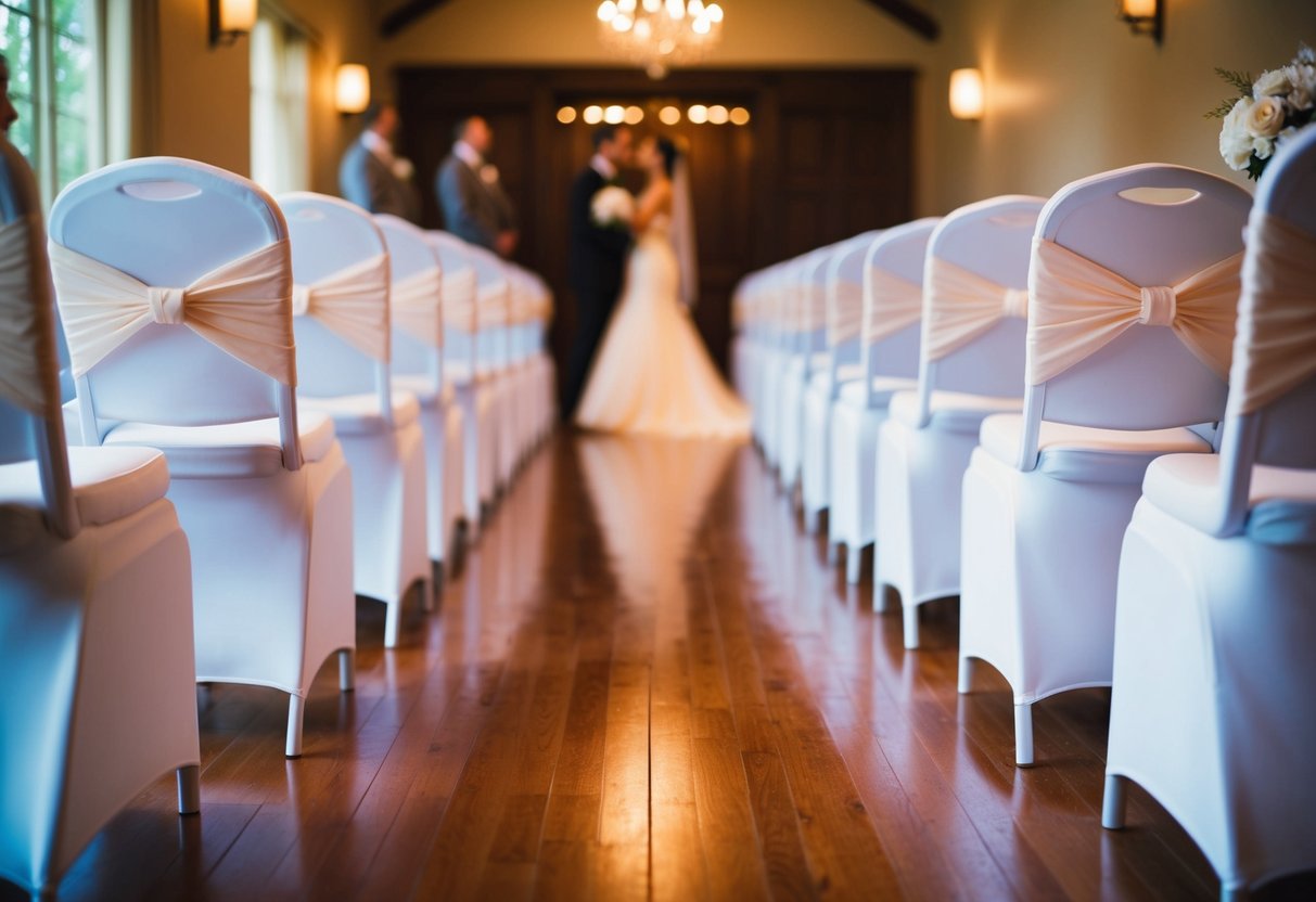 The aisle stands empty, waiting for the bride's arrival