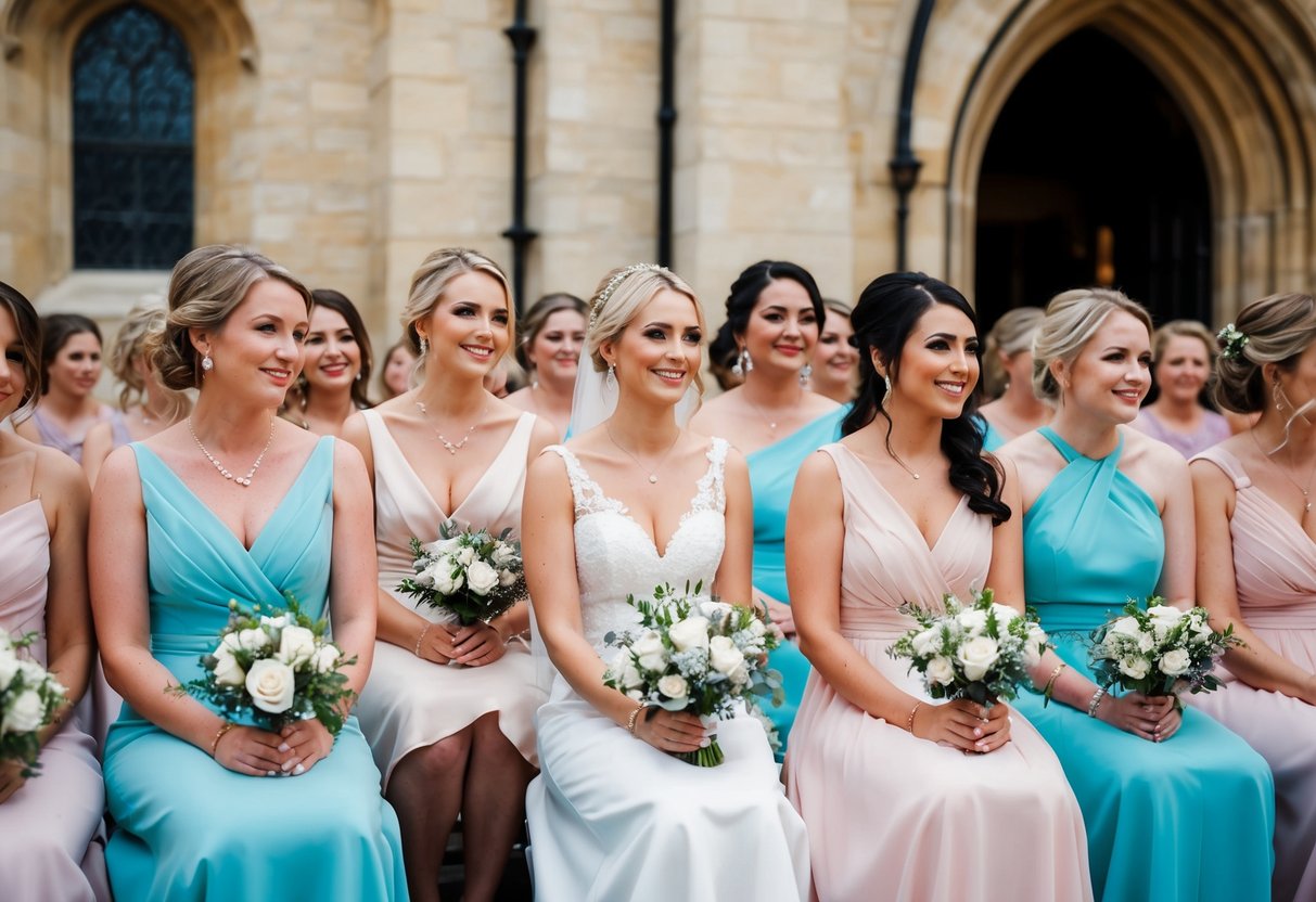 Bridesmaids seated in designated rows during a UK ceremony