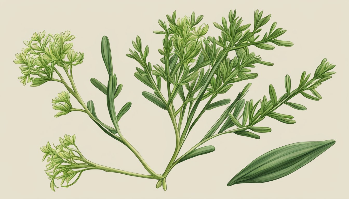 A sprig of fennel with tarragon leaves nearby, suggesting a substitution