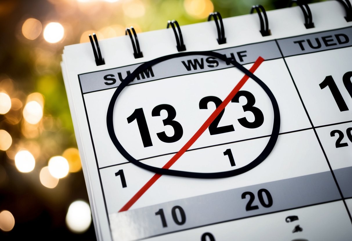 A calendar with a circled date crossed out