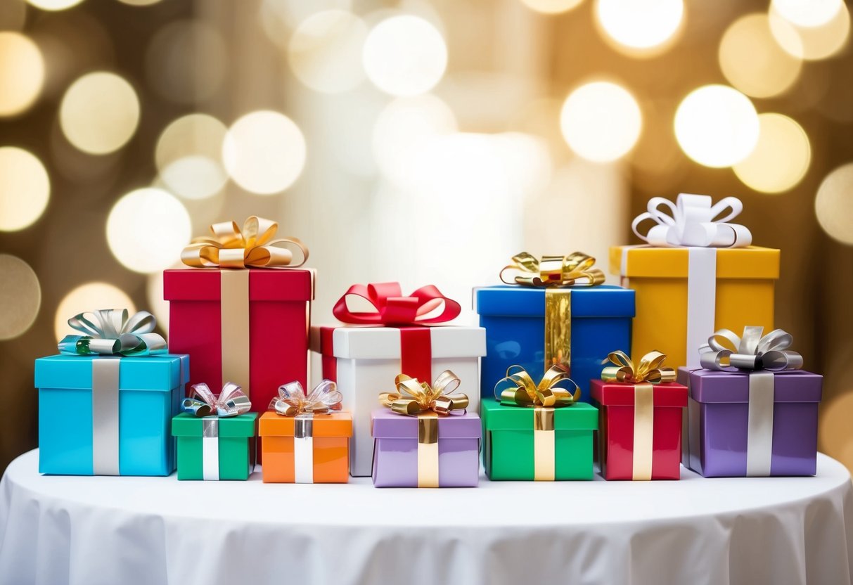 A table displaying a range of gifts in different price points, from affordable to luxury, with various options for a registry