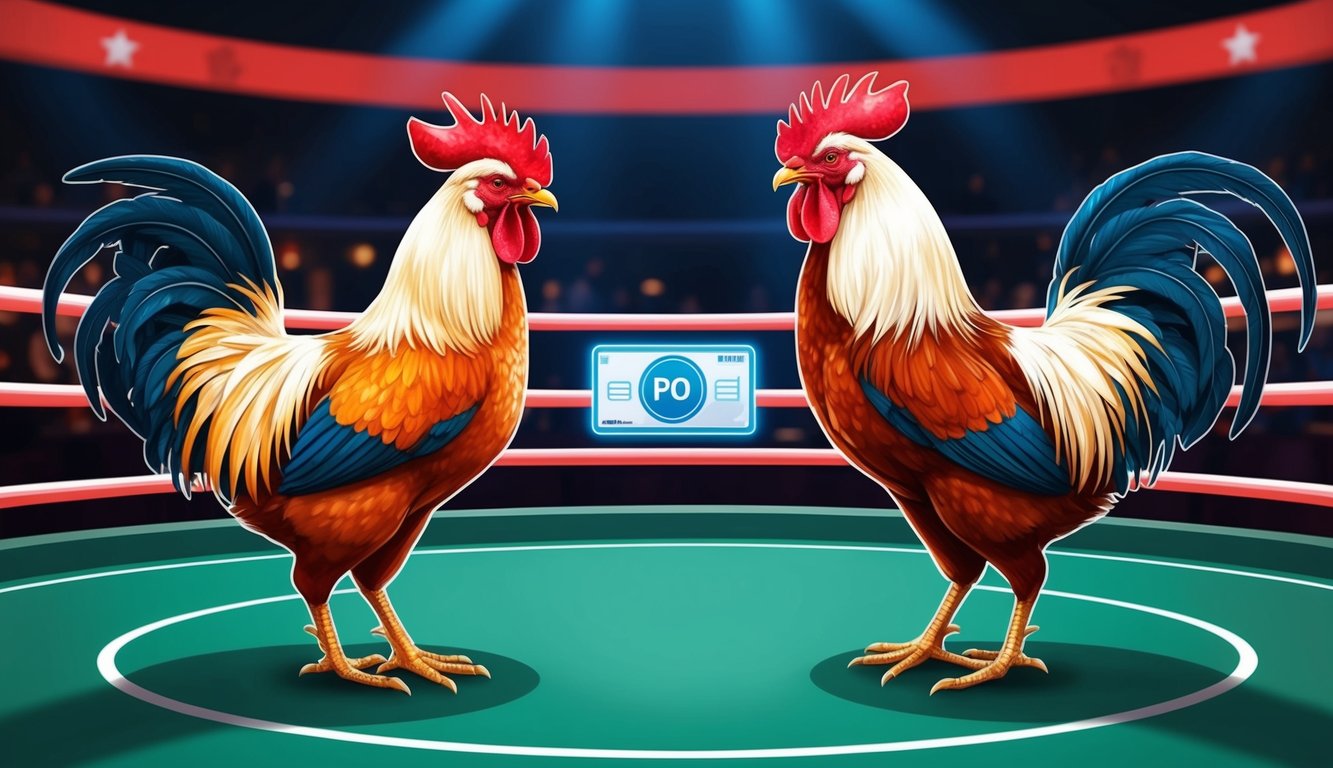 Dua ayam jantan berhadapan di arena online dengan sistem pembayaran cepat