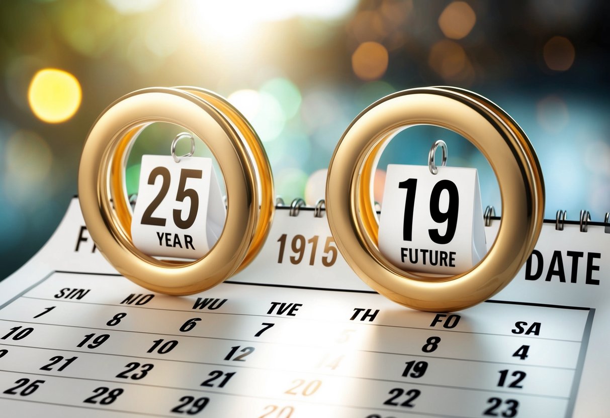 A calendar with two rings encircling the date two years in the future