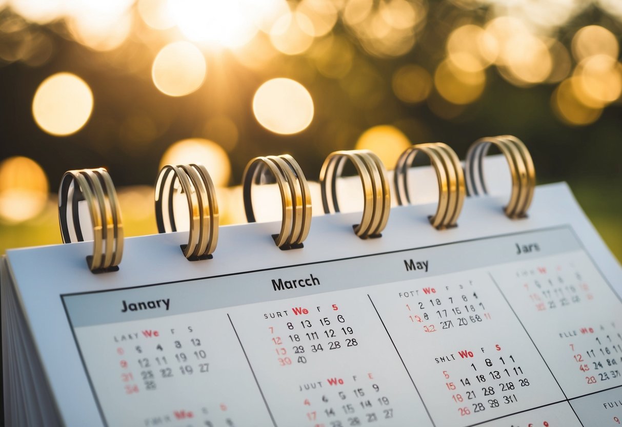 A calendar with a wedding date circled in five months