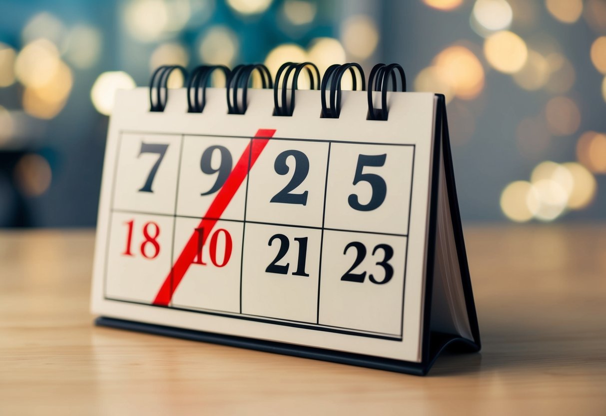 A calendar with the date crossed out five months in the past