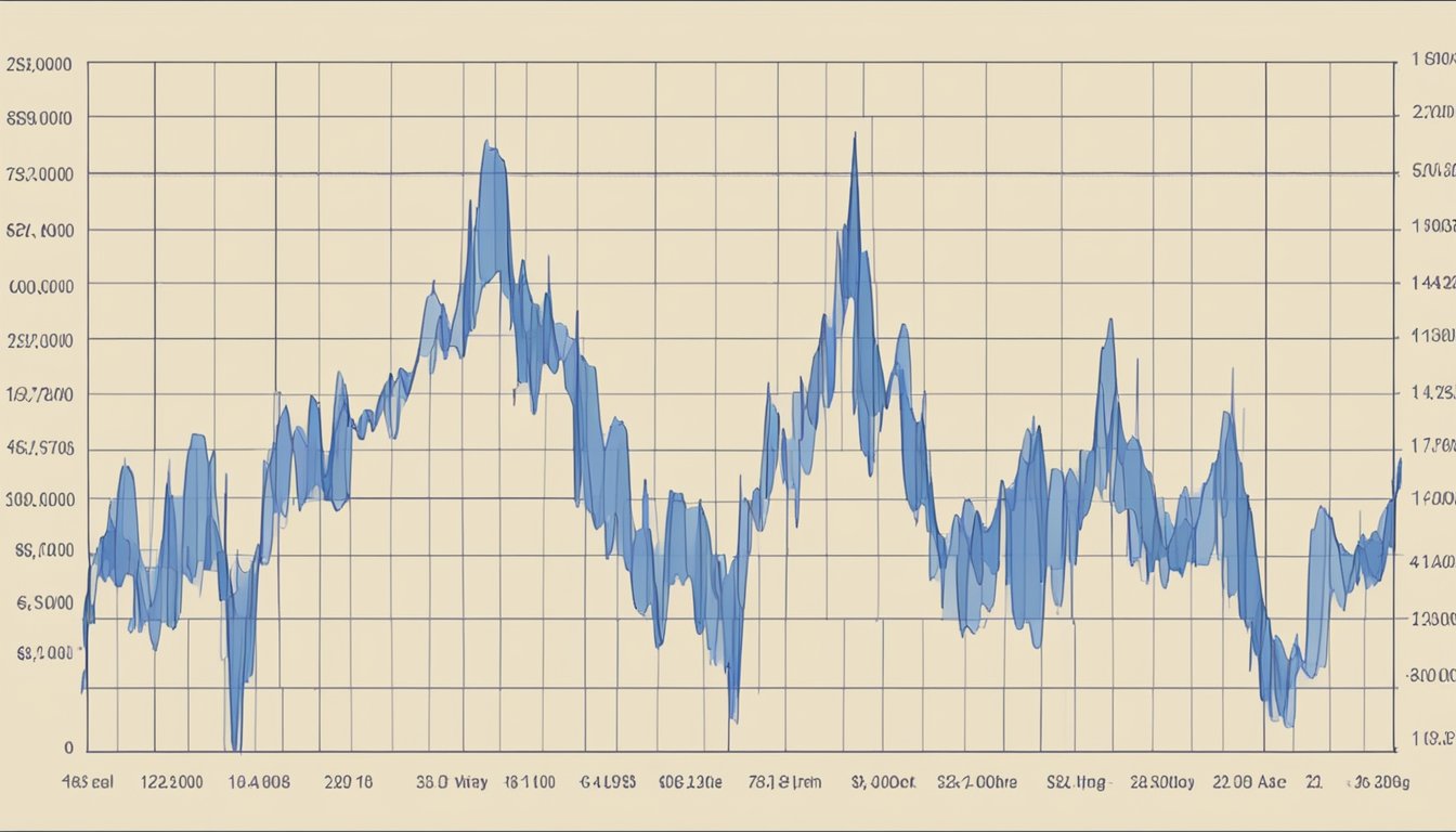 A graph showing the fluctuating stock price of Blue Bell Creameries over time