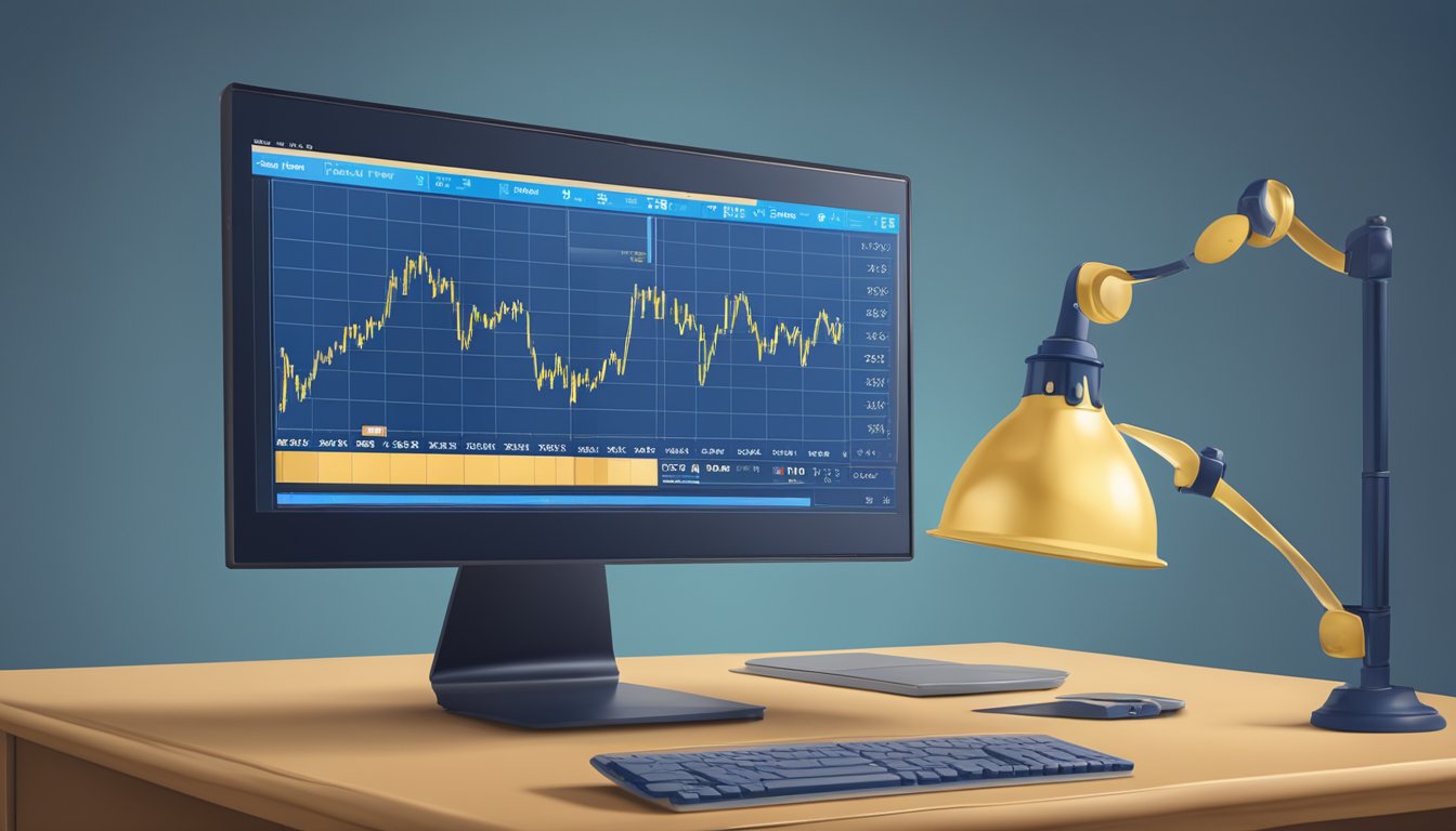 The blue bell creameries stock price graph steadily rises on a computer screen