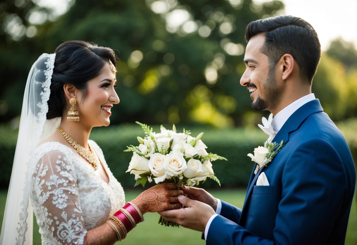 The bride's family pays for pre-wedding expenses, while the groom's family pays for the ceremony