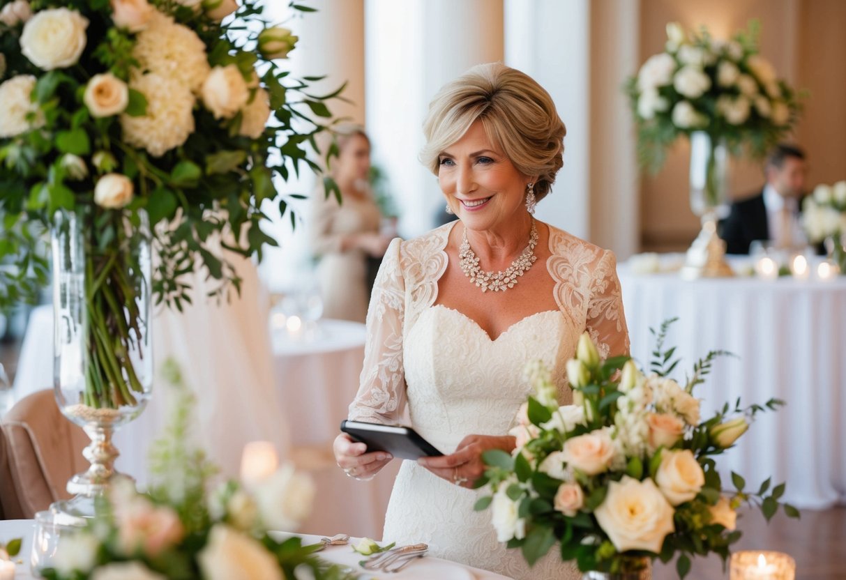 The mother of the bride pays for the floral arrangements and decorations for the wedding ceremony and reception
