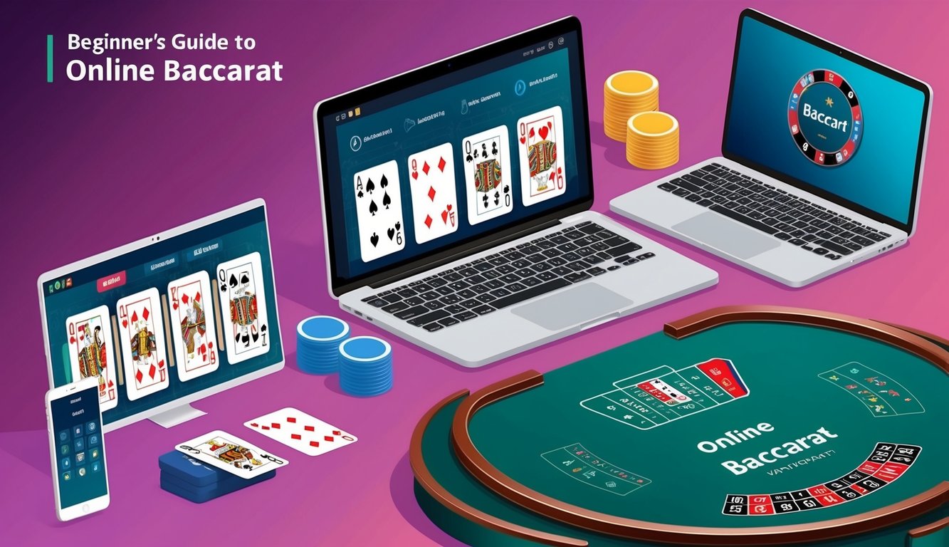 Panduan pemula untuk bermain baccarat online, dengan meja virtual, kartu, dan komputer atau smartphone