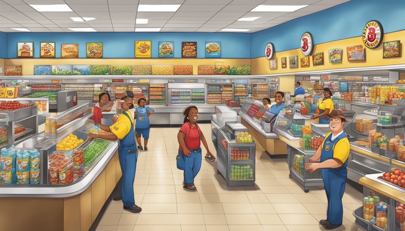 A bustling buc-ee's store with friendly staff, clean facilities, and a positive work environment