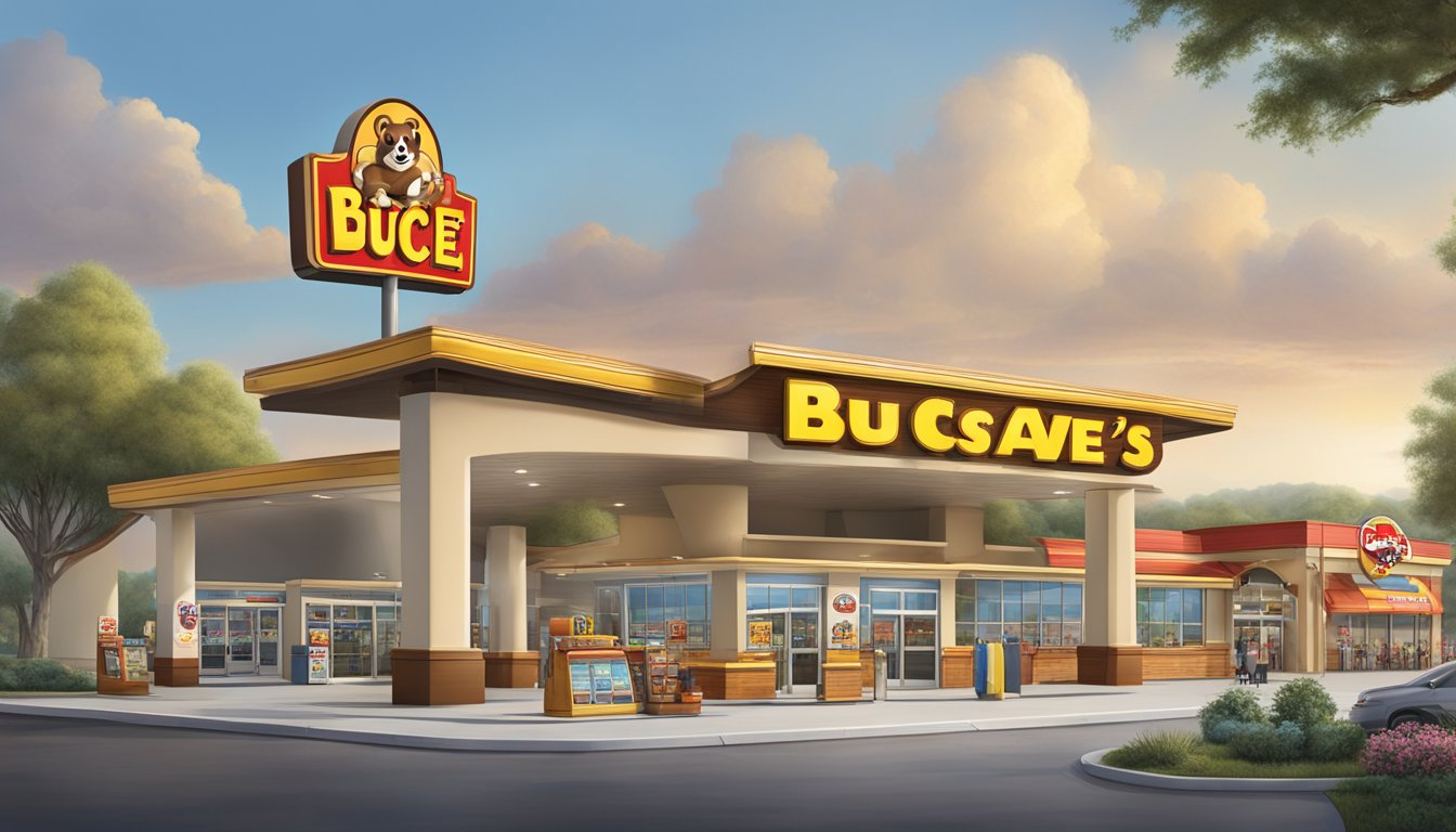 The iconic Buc-ee's gas station and convenience store stands proudly with its distinctive beaver mascot and oversized, clean architectural design