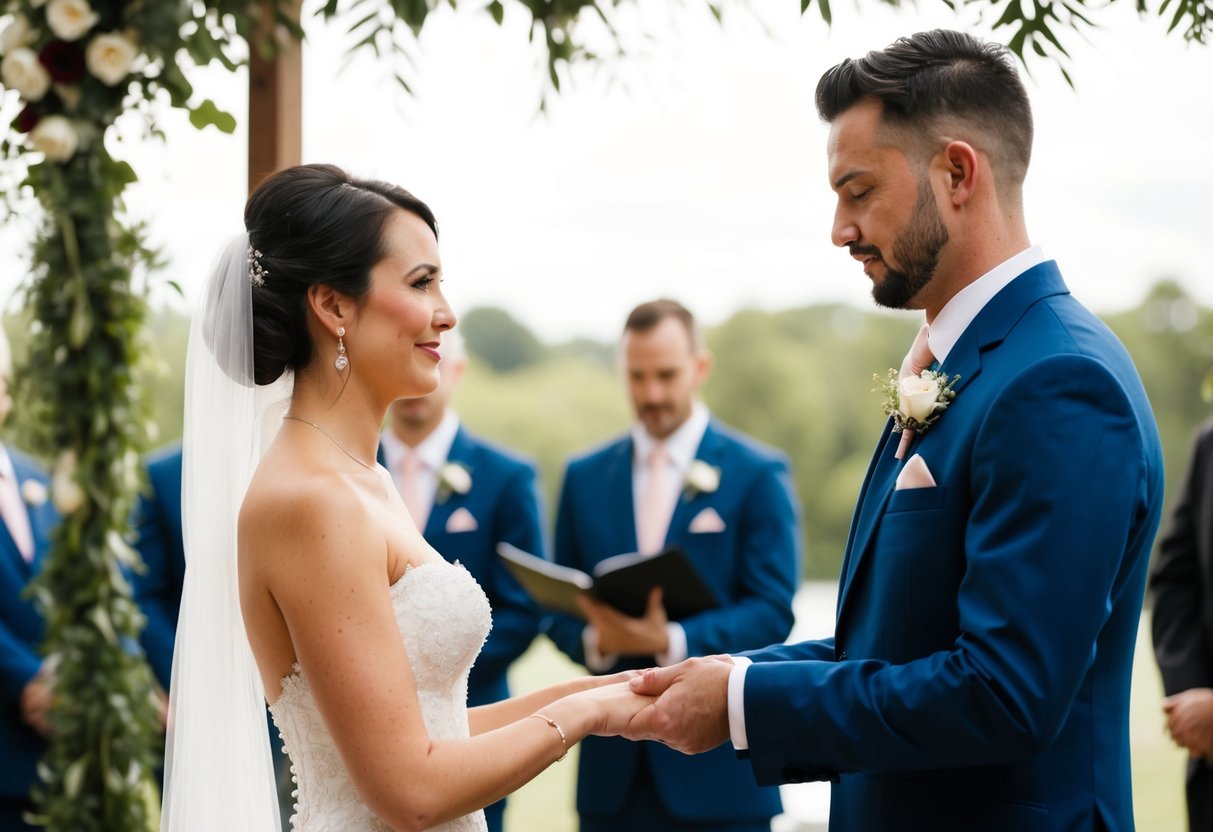 A person performing a wedding ceremony