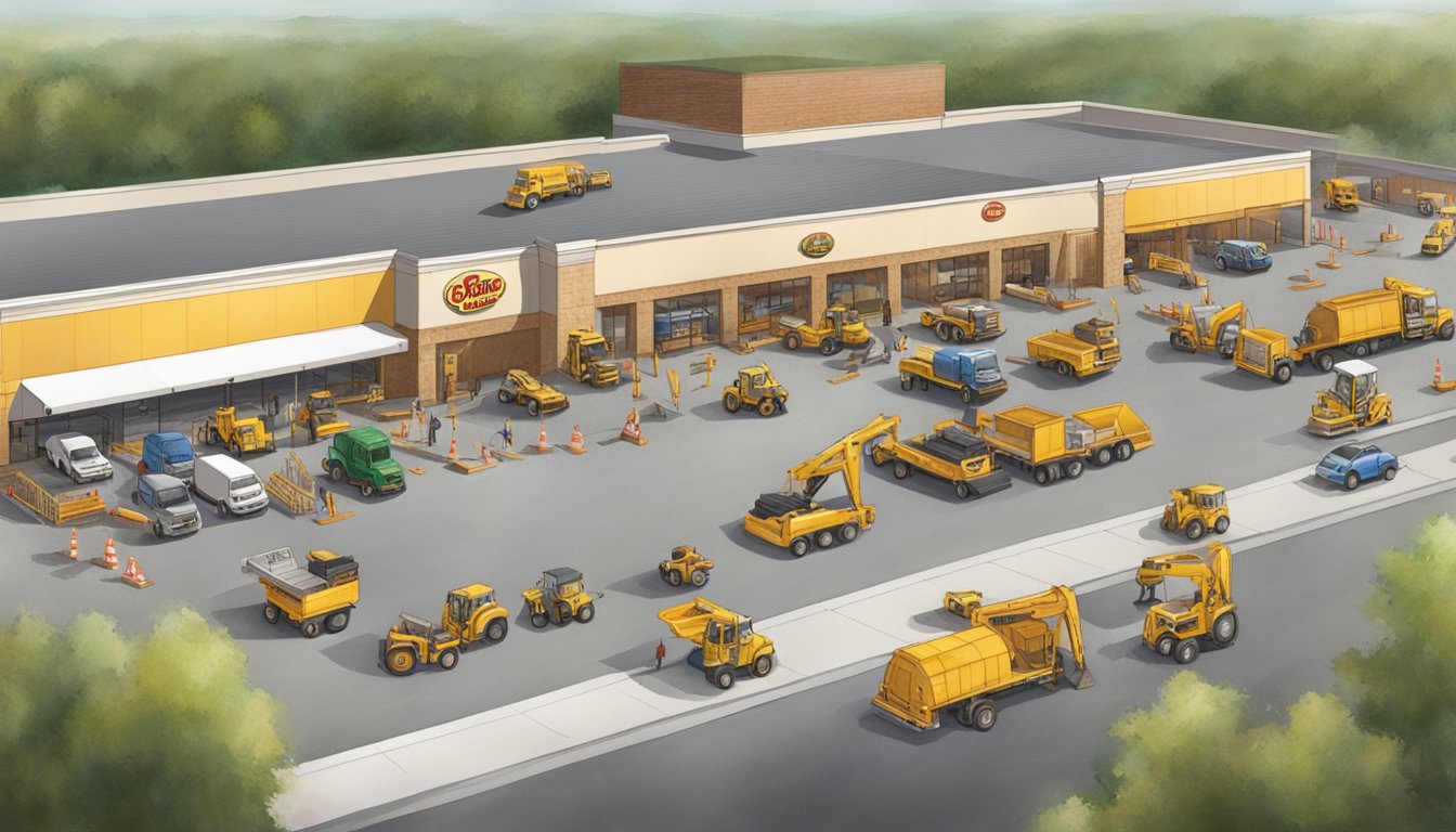 A busy construction site at Buc-ee's in Wisconsin causing traffic delays