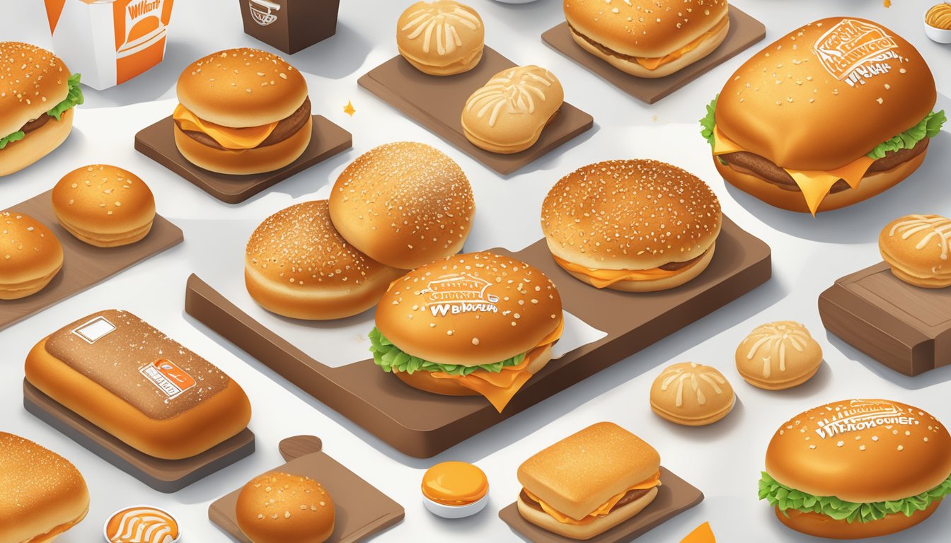 A golden brioche bun with the Whataburger logo on top, surrounded by icons representing customer engagement and loyalty programs