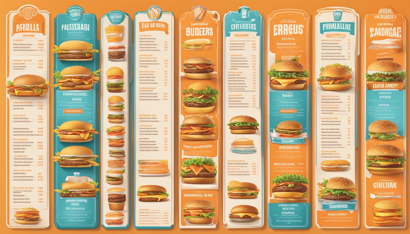 A colorful menu board displays various pricing and package options at Whataburger, with enticing images of burgers, fries, and drinks