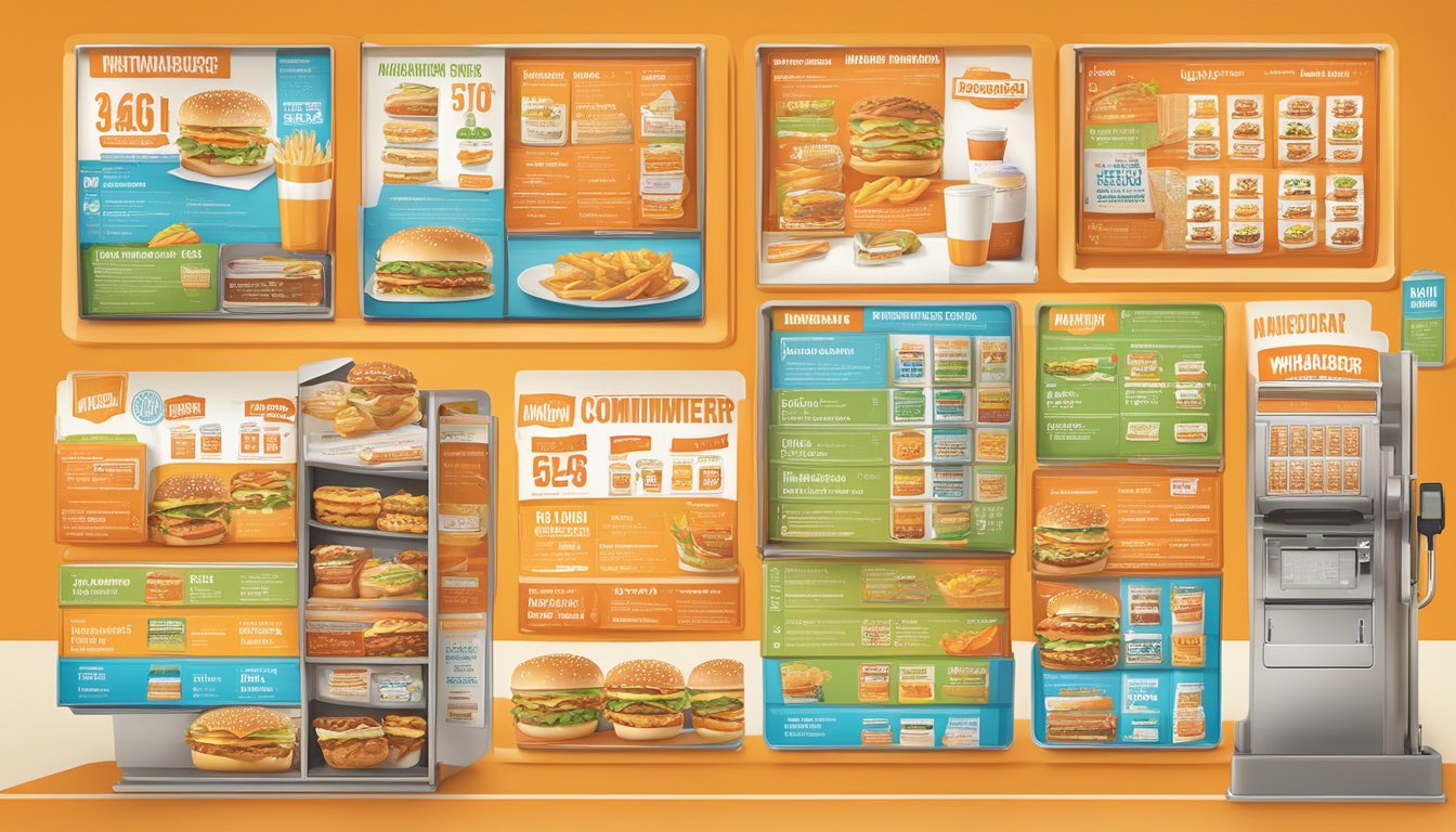 A colorful menu board displays Whataburger's commitment to quality with calorie information for each item