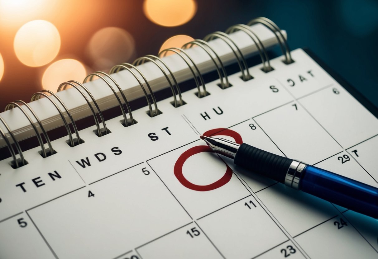 A calendar with a pen circling a date