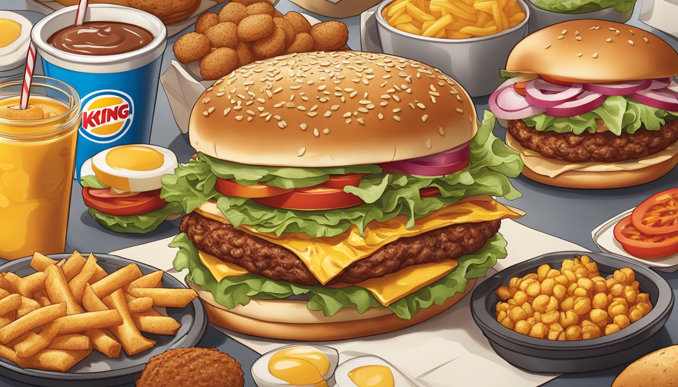 A breakfast sandwich surrounded by delectable sides at Burger King