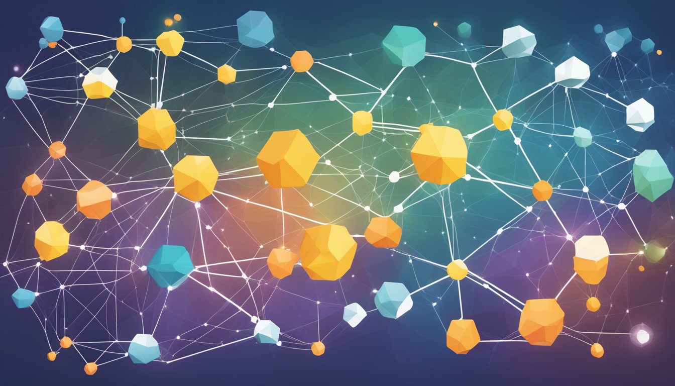 A network of interconnected nodes with data flowing between them, representing PartnerNet's communication and collaboration