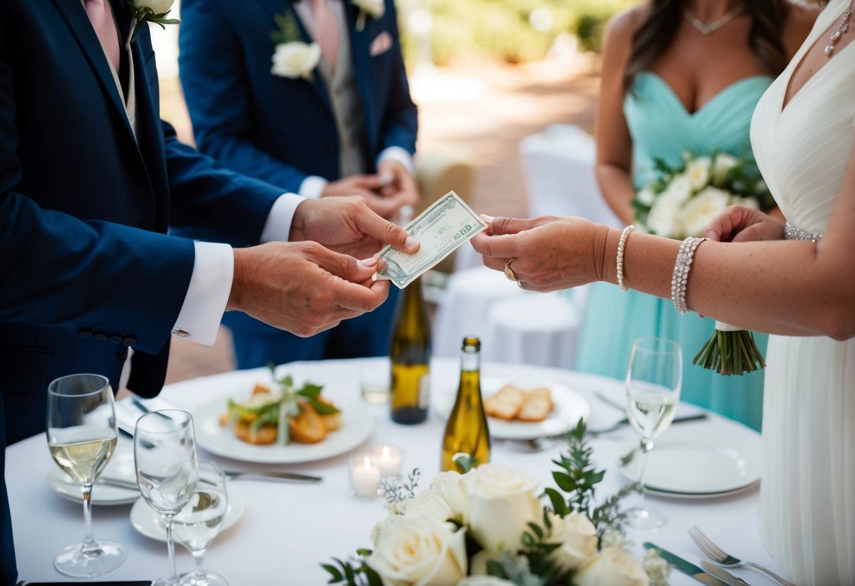 The groom's parents pay for the wedding venue, catering, and decorations
