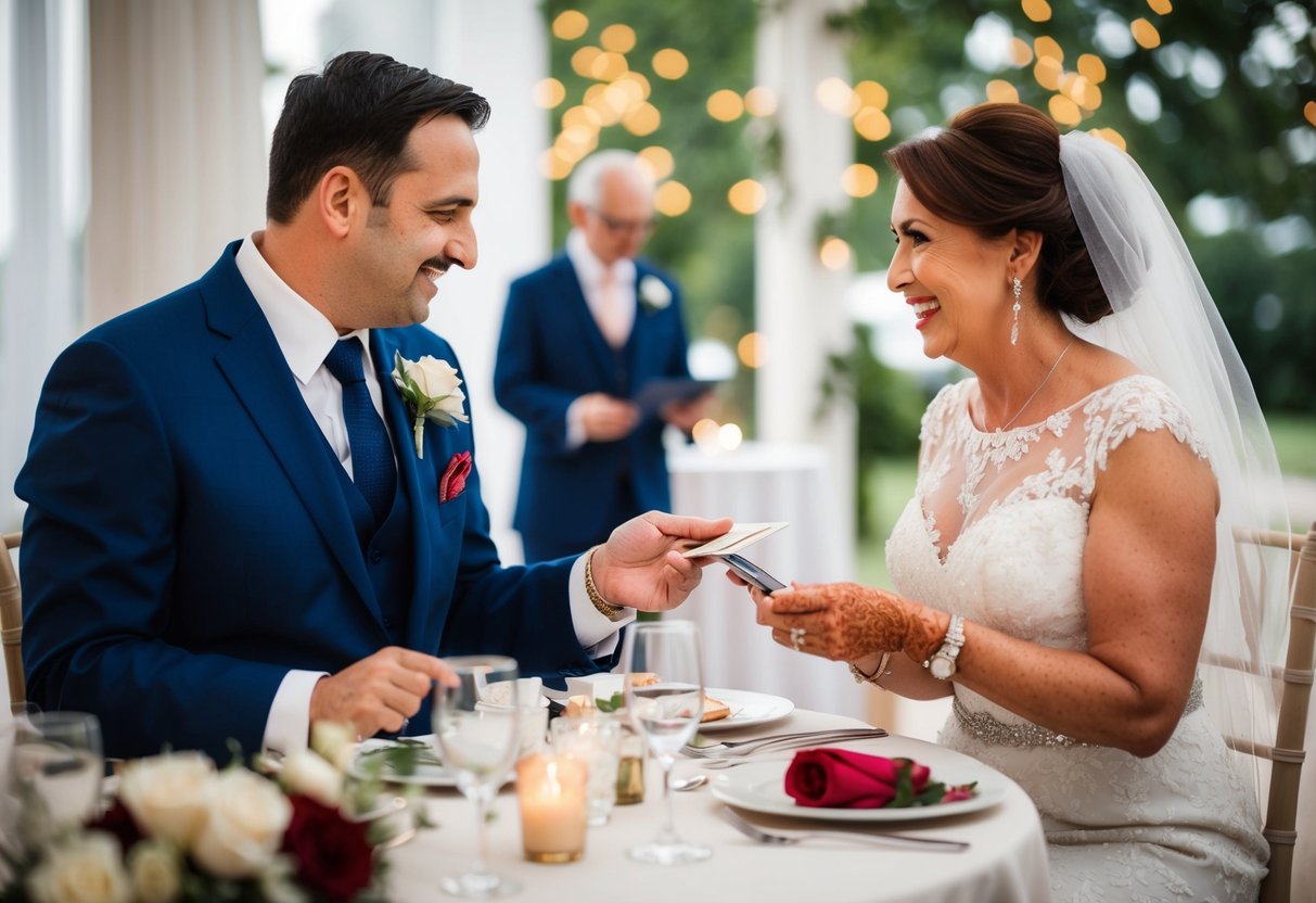A groom's parents paying for wedding expenses: venue, catering, decorations, and entertainment