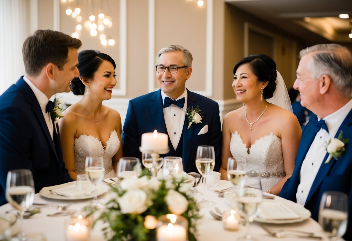 The groom's parents pay for the venue, catering, and the rehearsal dinner