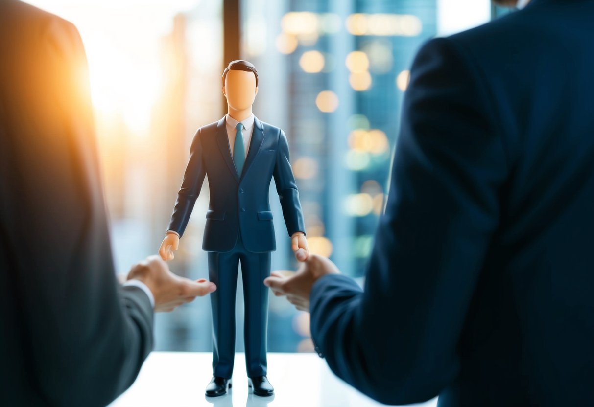 A figure stands before another, ready to speak
