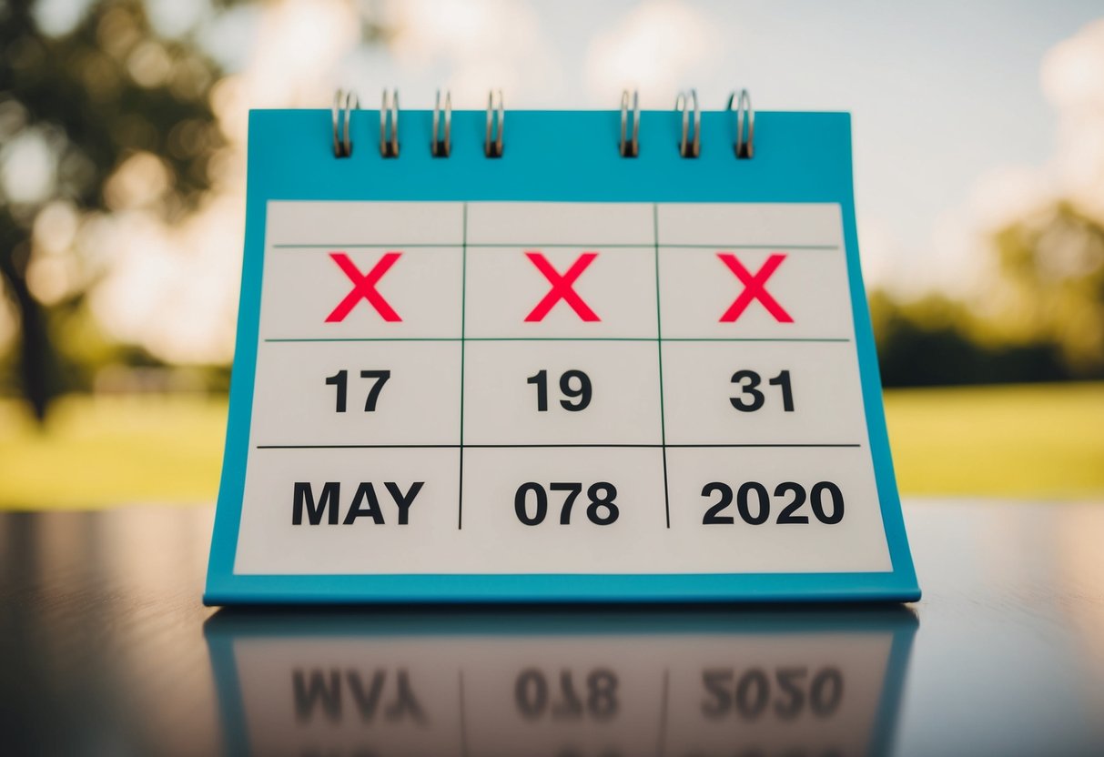 A calendar with all dates crossed out except for one, representing the least common wedding date