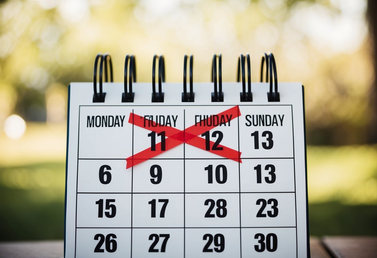 A calendar with all dates crossed out except for the least popular wedding date