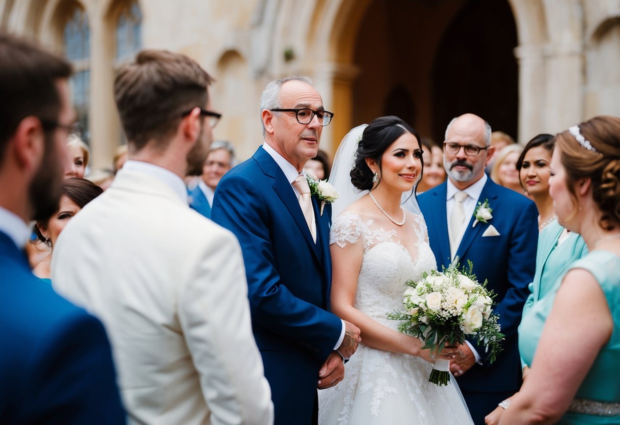 The bride's father is asked first in the wedding
