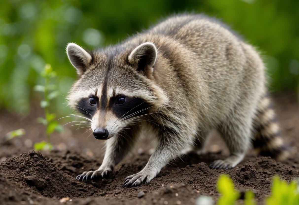 A raccoon parasite burrows into soil, infecting a wild animal