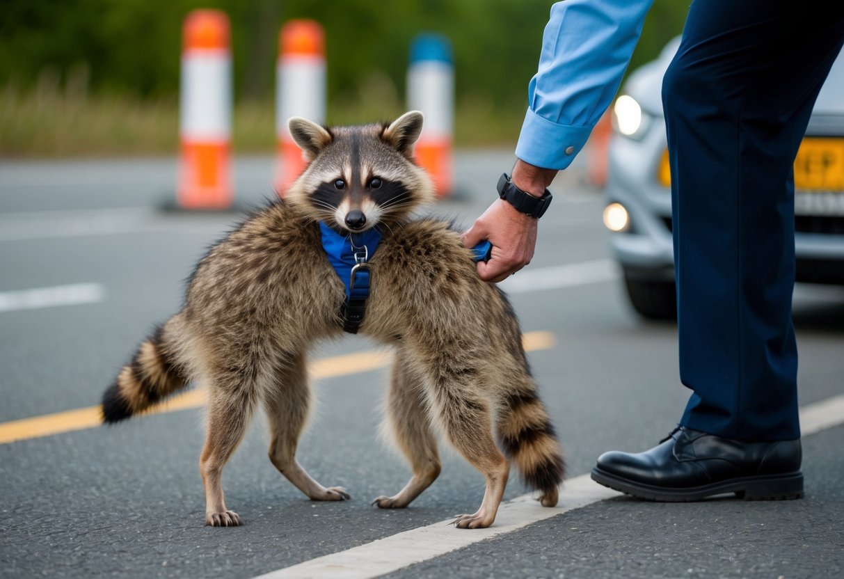 A raccoon dog being confiscated by UK officials at a border checkpoint