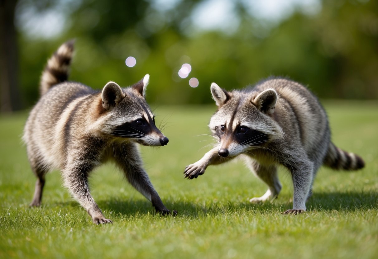 A raccoon outsmarts a dog in a game of hide-and-seek