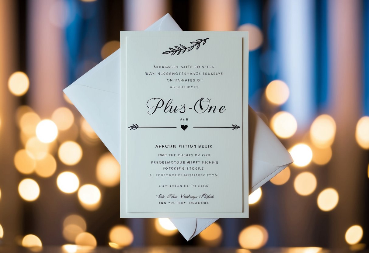 A wedding invitation with a blank space for a plus-one's name
