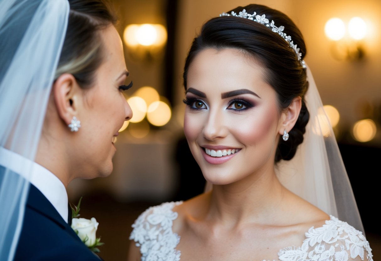 A bride's makeup lasts all day, from the morning ceremony to the evening reception, remaining flawless and radiant