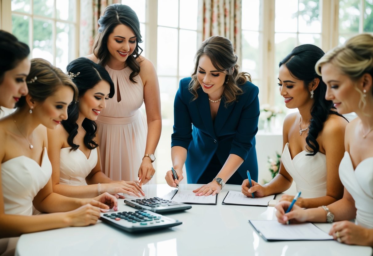 A wedding planner calculating bridesmaid numbers for 50 guests