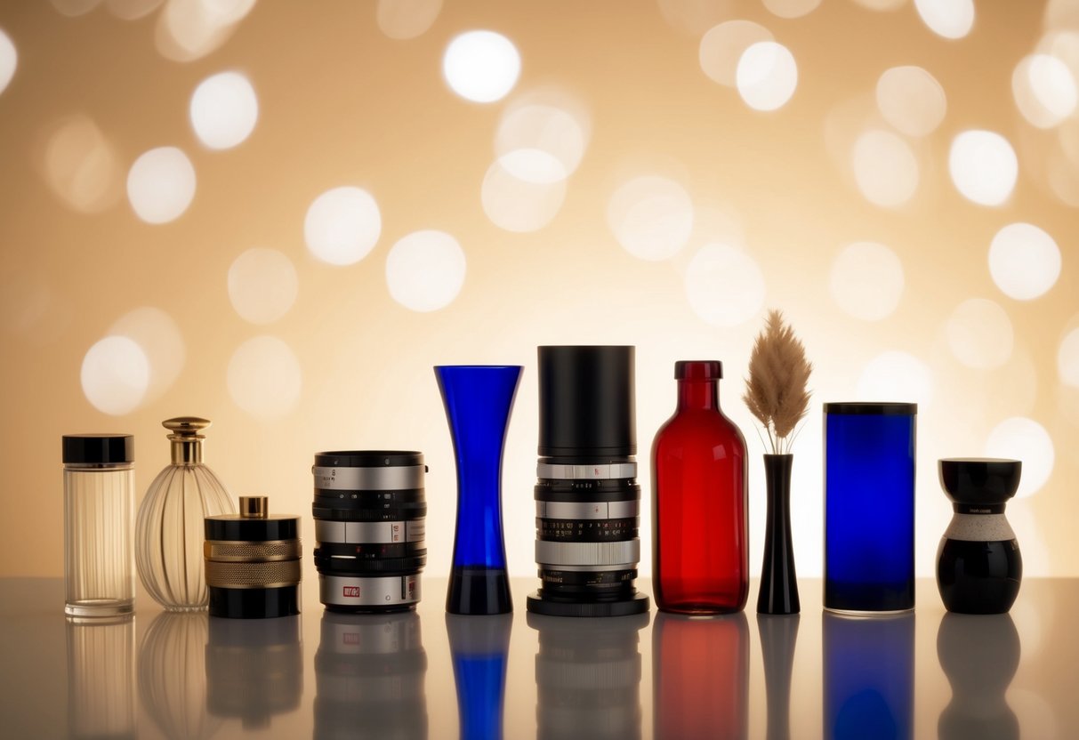 A group of mismatched objects arranged in a balanced and harmonious composition