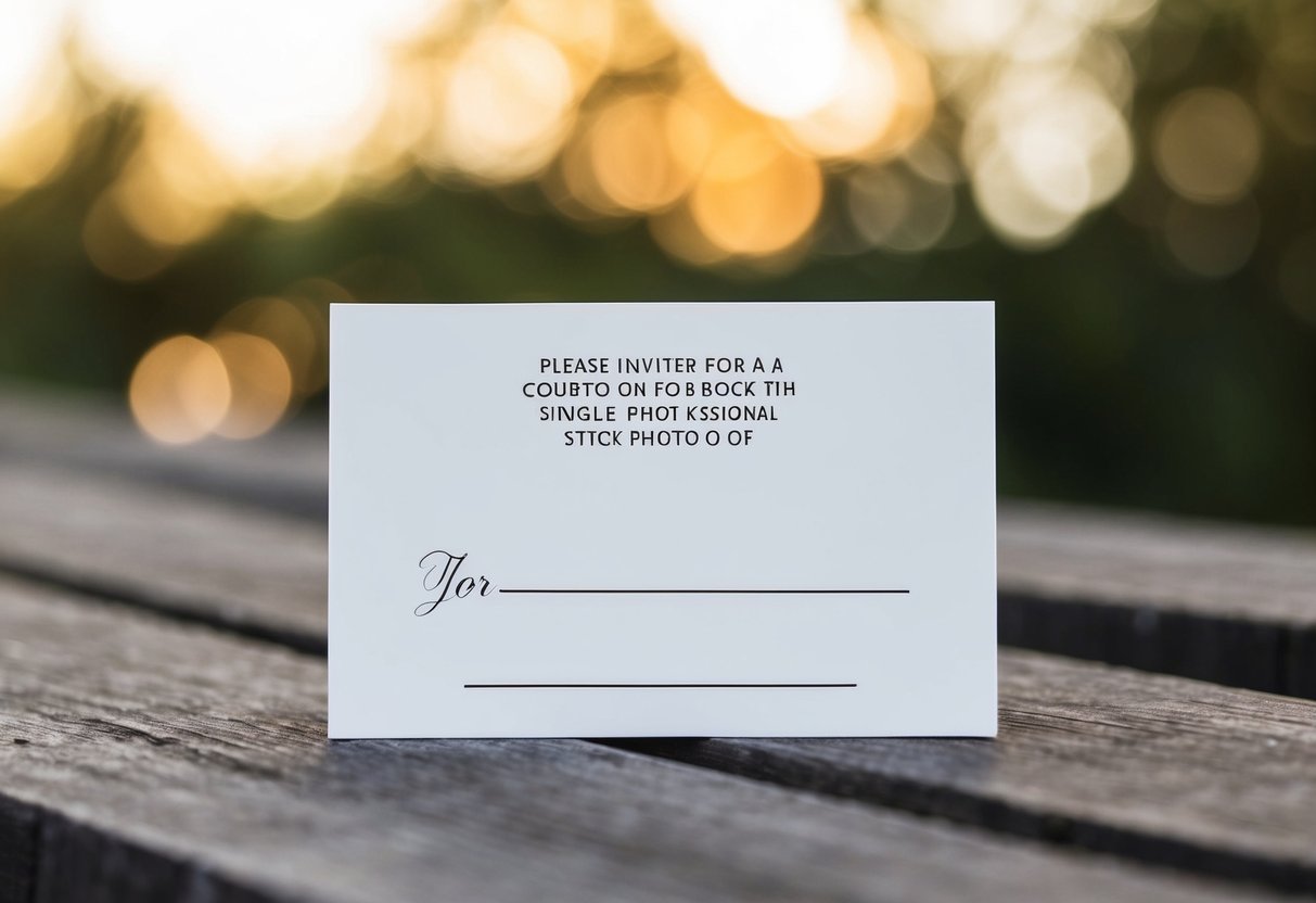 A single invitation with a blank space for a guest's name