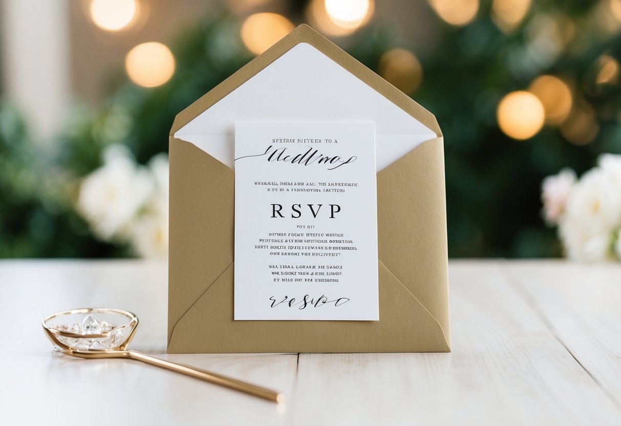 A wedding invitation arriving in the mail with a short RSVP deadline