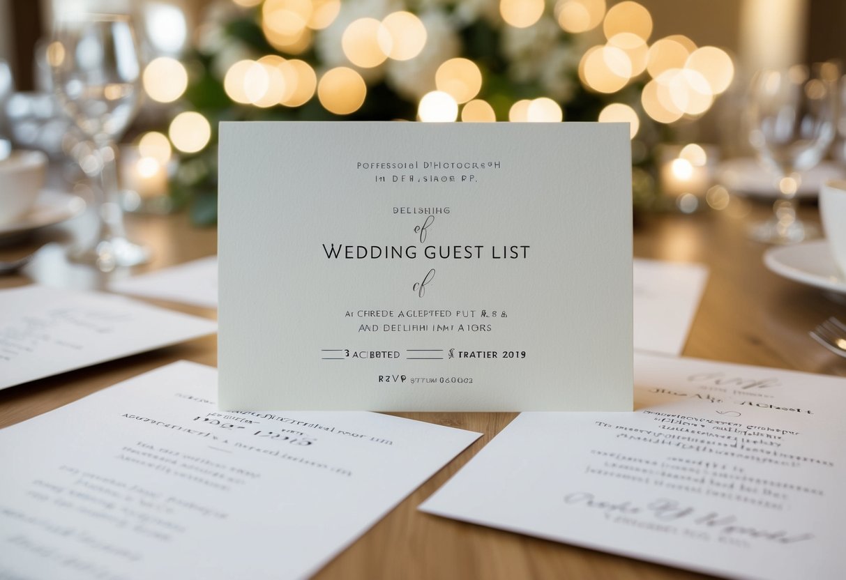 A wedding guest list with declining RSVPs, showing a mix of accepted and declined invitations