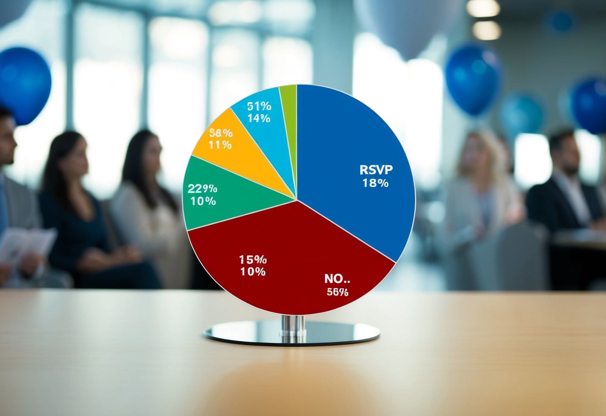 A pie chart showing the breakdown of RSVP responses with a clear distinction between the percentage of people who RSVP'd "no."
