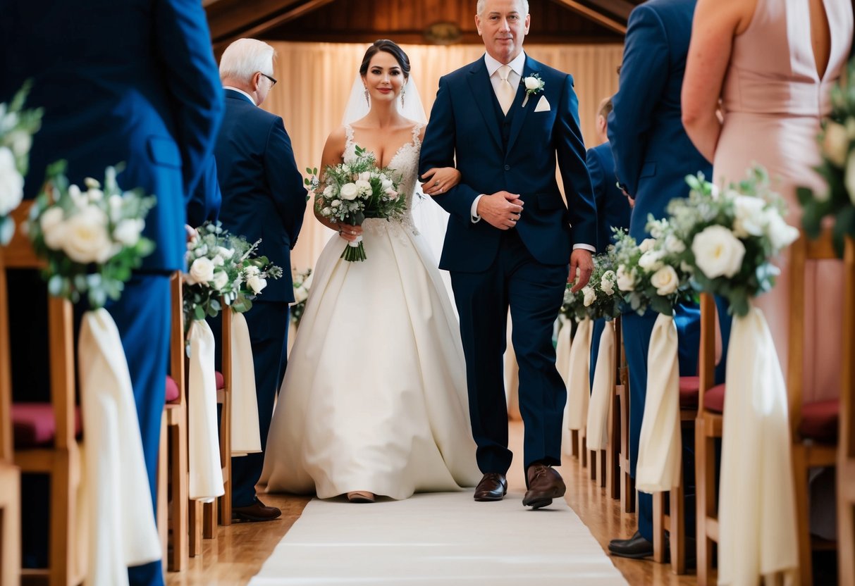 A figure strides confidently down the aisle, their presence commanding attention