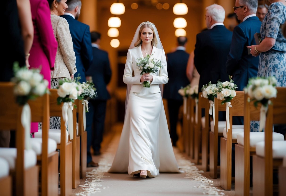 A figure strides confidently down the aisle, leading the way